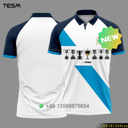 TESM Summer POLO Shirt Men Summer Sports V-neck T-shirt Street Trendy Short Sleeve 3D HD Print T-shirt