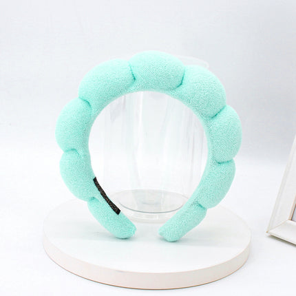 Women Girls Sponge Co Spa Makeup Bubble Terry Cloth Headband Puffy Retro Hair Bands Soft Hairband Headwear