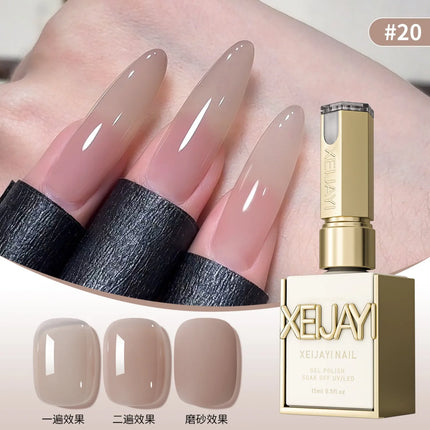 6Pcs 15ml Ice Nude Peelable Polish, UV/LED - set, Formaldehyde - free Oval, Glossy. Good for Salon & DIY Gel Set