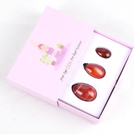 3Pcs/Set Natural Carnelian Yoni Egg Women Kegel Exercise Massage Ball Hygiene Care Jade Egg Vaginal Muscle Tightening Kegel Egg