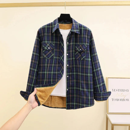 Thickened Fleece Winter Shirt Jacket for Women Casual Style Plus Size Slimming Design Versatile Autumn Winter Collection