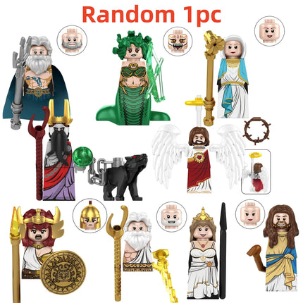 Blind Box TP1044 Mini Figure Greek Mythology Medusa Poseidon Zeus Building Blocks Jesus Hades Athena Building Block Model Toys