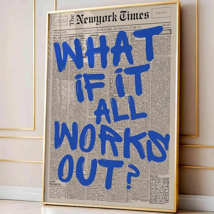 Retro-style "If All Goes Well" Newspaper Layout Posters, Stylish Wall Decorations Inspirational Posters, "If" Themed Posters