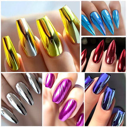 8ml Metallic Nail Polish Mirror Effect Fast Drying Long-Lasting Nail Art Polish DIY No Lamp Cure Manicure Nail Supplies