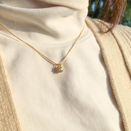 OXTAO 0.5ct–5ct D Moissanite Solitaire Necklace Certified  Lab Imitation Diamond Charm Pendant Necklace Jewelry 14K Gold Filled