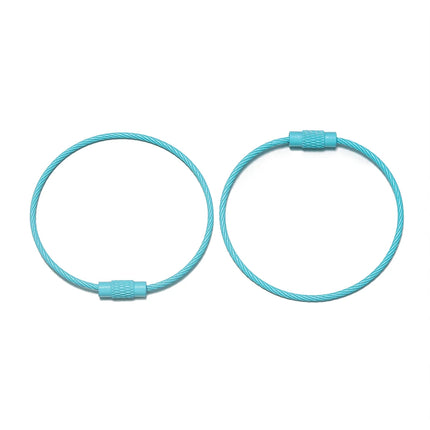 10pcs/lot 50mm Iron Key Ring Colorful Keychain Rings Screw Lock for Jewelry Making Keychain DIY Findings