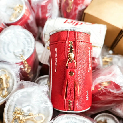 Novelty Coke Can Shape Mini Shoulder Bag Ladies Cute Diet Coke Pr int PU Crossbody Purse Portable Key Chain Coin Bag Funny Trend