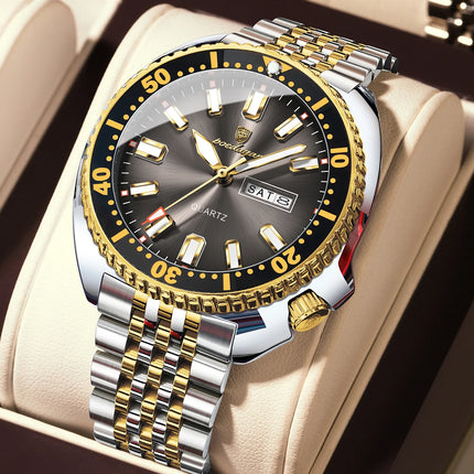 POEDAGAR Top Business Men Watch Date Week Waterproof Luminous Fashion Man Wristwatch Stainless Steel Casual Quartz Men's Watches