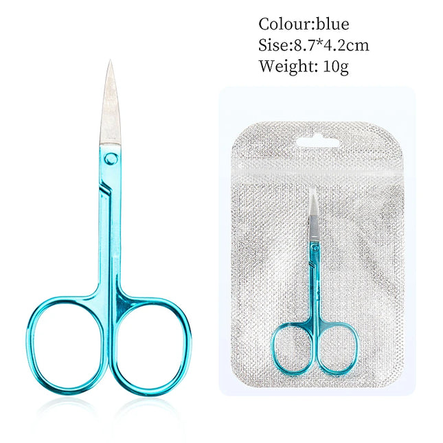 1pcs Eyebrow Scissor Eyelash Trimmer Facial Hair Remover Stainless Steel Nail Cuticle Manicure Scissor Beauty Makeup Tool