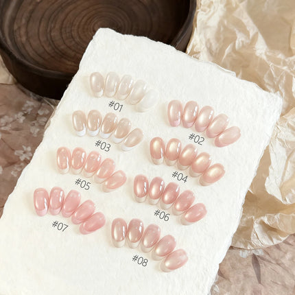 MIANEL 10ML 1PCS Lover's Cat Eye Gel Polish 2026 Sparkling Nude Pink Nail Art with Glass Bead And Golden Glow New Release