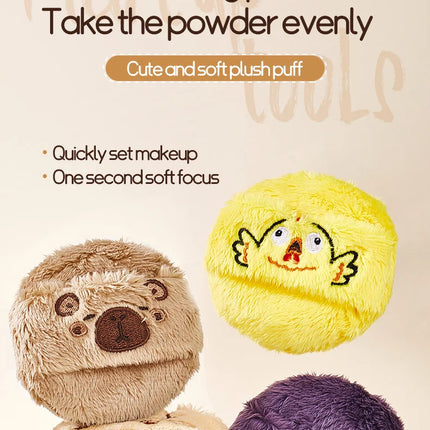 Life Girls cute and soft plush powder puff, flocking, comfortable and skin-friendly, thick, setting, loose powder, soft cushion