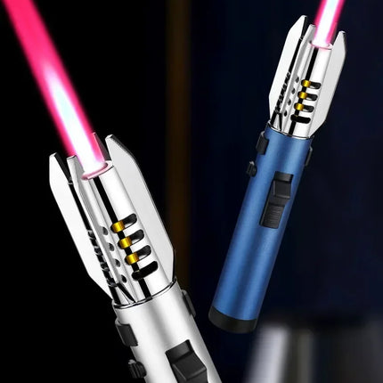 High Temperature Welding Gun Windproof Strong Red Flame Butane Gas Torch Lighter Safety Lock Fire Switch Kitchen Cigar Lighters