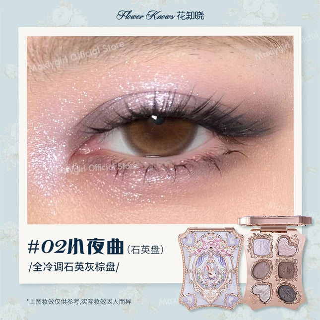 Flower Knows Bonnie Bunny Garden Collection Matte Shimmer Eye Shadows Highly Pigmented Eye Makeup Eyeshadow Highlighter
