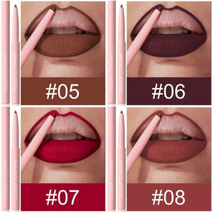 Long-Lasting Matte Tapered Nib Lip Liner Pencil Creamy Plumping Waterproof Natural Nude Brown Slim Lip Stain Makeup