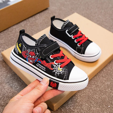 Marvel Kids' Casual Cartoon Canvas Shoes Fashion Spring Outdoor Shoes For Children Breathable Anti-slip Red Khaki Size 26-37
