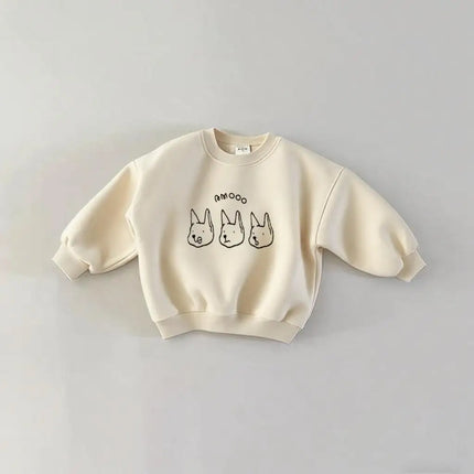 Long Sleeve Sweatshirts Spring/Fall Simple Casual Hoodies For Boys And Girls Lovely Round Neck Pullovers Baby Trendy Clothes