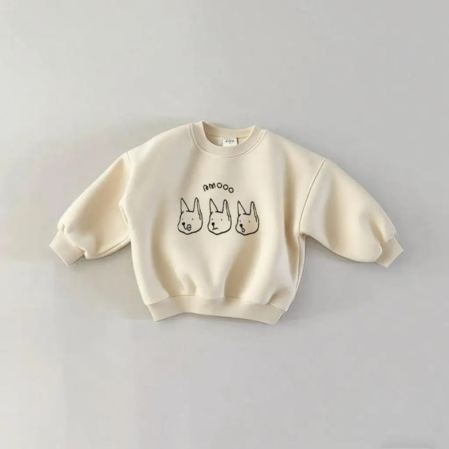 Long Sleeve Sweatshirts Spring/Fall Simple Casual Hoodies For Boys And Girls Lovely Round Neck Pullovers Baby Trendy Clothes