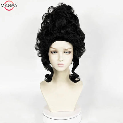 Marie Antoinette Cosplay Wigs Princess Medium Curly Heat Resistant Synthetic Hair Wig + Wig Cap