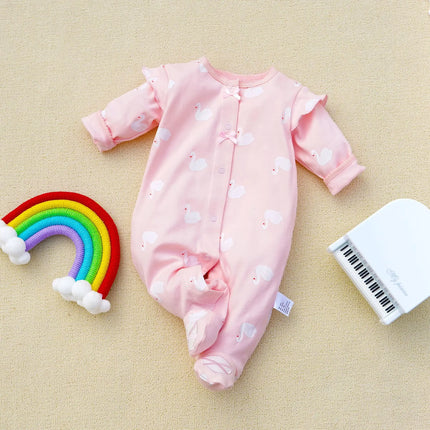 0-12Months cute Baby Rompers Newborn Girls 100%Cotton Clothes of Long Sheeve Infant Clothing Pajamas Overalls