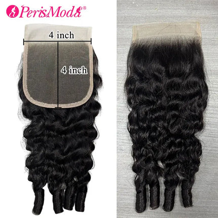 PerisModa Burmese Curly Lace Closure 4x4 Brown Lace 5x5 HD Transparent Lace Swiss Lace Natural Color Human Hair With Pre Plucked