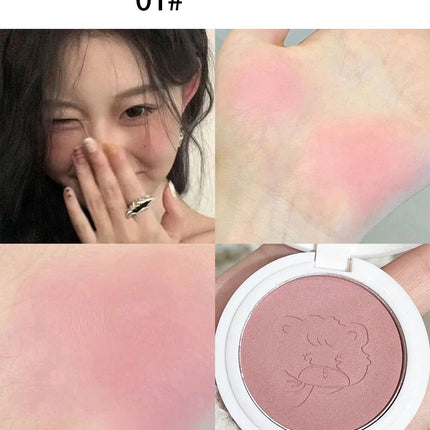 Monochrome Cute Blusher Peach Milk Pink Cream Natural Cheek Tint Brighten Waterproof Matte Face Contouring Blush Palette Makeup