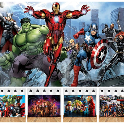 Marvel Superhero Photography Backdrop Banner Avengers Theme Party Kids Birthday  Party Studio Room Decor Custom Background