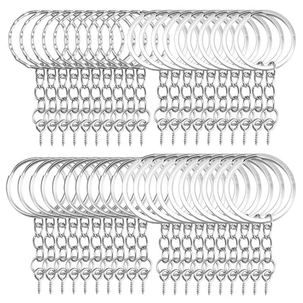 Metal Keychain Kits Metal Key Ring with Jump Rings/Lobster Clasp/Screw Pins Connector Accessories for DIY Jewelry Making
