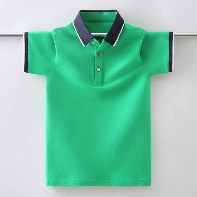Boys School Uniform Polo Shirt 20245 New Summer Kids Casual Short Sleeve Tops For Teenager Children's 4-15 Years Clothes