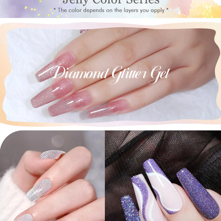 Parkson 12ml Nail Gel Polish TPO HEMA Free Glitter Semi Permanent Soak Off UV LED Long Wear Ultra Diamond Top Coat Varnish