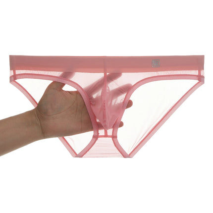 Ice Silk Ultra-thin Men Underwear Seamless Transparent Quick Drying Briefs Sexy U Bulge Pouch Triangle Underpants Erotic Panties