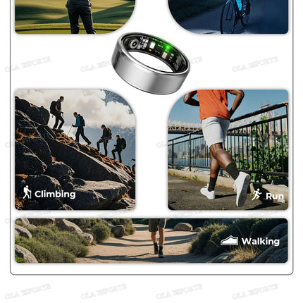 New R09 Smart Ring Men Women with Charging Case,Heart Rate Blood Oxygen,Skin Temperature Monitor,5ATM Waterproof For Android IOS