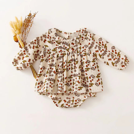 2024 Cute Floral Baby Girl Dresses Cotton Newborn Girl Romper Toddler Girl Clothing