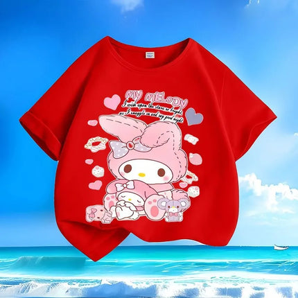 Limited Time Low Price Kuromi Kids T-Shirts | Trendy Summer | Cute Cartoon Crew Neck Loose & Versatile Tops for Boys & Girls
