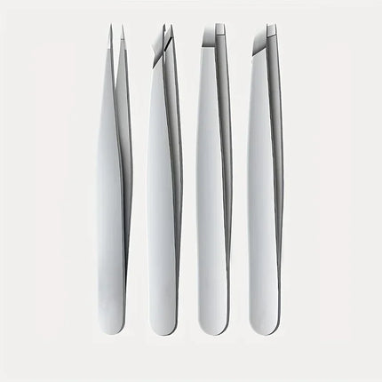 4-piece Professional Tweezer Set Perfect for Eyebrow Hair Removal, Splinter Removal - Very Easy and Relaxed to Use