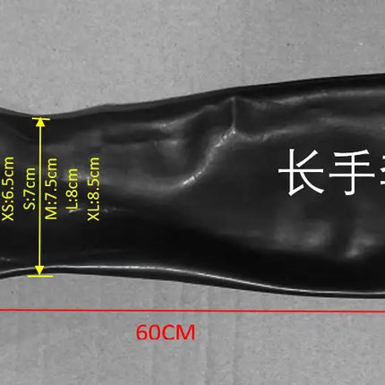 Unisex Latex Rubber Gloves Fetish Wrist Seamless Moulded Shoulder Length Long Gloves for Men Women with Bodysuit Catsuit Hoods