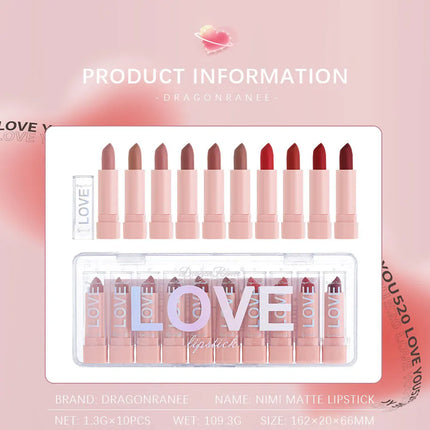 10 PCS Matte Lipstick Kit lip gloss Korean cosmetics LIp gloss Long Lasting Makeup for women Lip pencil cheap make up Beauty