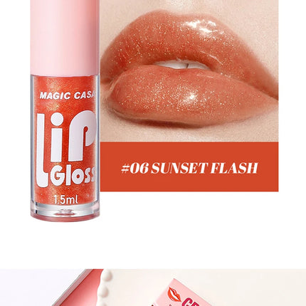 MAGIC CASA 6-Piece Set Water-Gloss Jelly Lip Oil - Plumping, Hydrating, Makeup Base, Long-Lasting Moisture