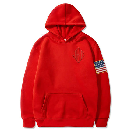 JEE Embroidery Print Hoodies Men Women Fleece Casual Oversized Sweatshirt Fashion Hip Hop Long Sleeve Pullovers Coat streetwear