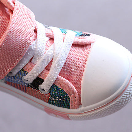 Children Canvas Shoes for Boys Girls Fashion Kids Casual Sneakers Breathable Checkered Classic Girls High-top Lattice Sneakers