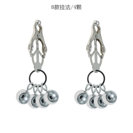 Heavy Nipple Clamp Clips Weight Couple Stimulator Metal Nipple Clips with Ball Weight Breast Bondage Restraint Sex Toys Woman18+