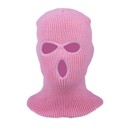 New Fashion 3-Hole Knitted Full Face Cover Ski Mask, Winter Balaclava Warm Knit Full Face Mask for Outdoor Sports