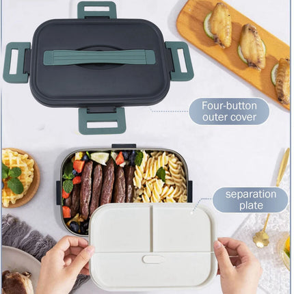 Electric Lunch Box 1.8L 360 Degree Circulation Heating SUS304 Liner Dishwasher Safe Portable Lunch Warmer Box