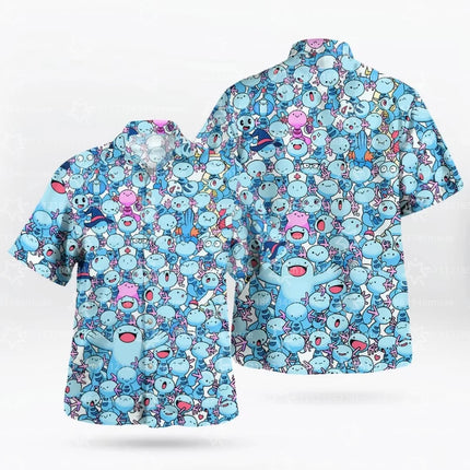 2026 All Eevee Evolutions_ Men’s Pokemon Hawaiian Shirt Unisex Summer Sports Leisure Men's T-Shirt Kid's Clothing Tee Y2k Woman