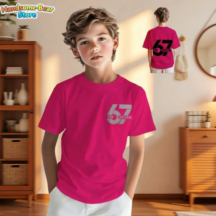 6 7 Six Seven Meme Colorful Design T-Shirt for Kids Chaotic Humor Y2k Game Saying Tee Funny Gifts Boy Top Fashion Kids Clothes