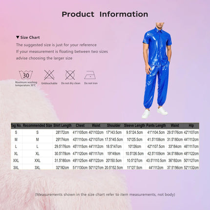 Men Glossy Waterproof Shirt Pants Raincoat Windbreaker for Camping Fishing Hiking Cycling Climbing Yoga Sauna Hip Hop Dance
