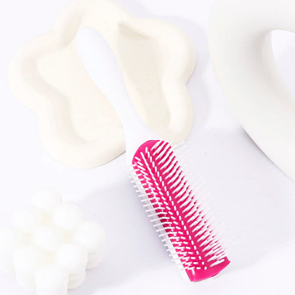 1pc 9-row nylon massage curling brush, hair salon straight hair curling comb, nylon bristles Special for real hair wigs