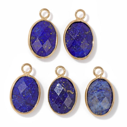Blue Lapis Lazuli Pendant Gems Cross Hand Oval Shape Natural Stone Lapis Lazuli Charms for Jewelry Making Necklace DIY Bracelet