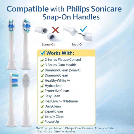 Replacement Toothbrush Heads Compatible with Philips Sonicare Soft Replacement Electric Brush Head 4100 6500 6100 7500 5300 1100