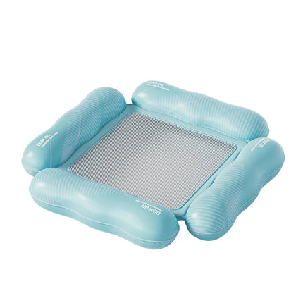 Enjoy Life Inflatable Water Float Lounge Four Independent Air Chambers Striped Mesh Foldable Summer Pool Beach For Adults