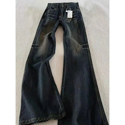 Classic Retro Flare Denim Men's Jeans Bootcut Stretch Cotton Men's Pants Vintage Style Unique Nostalgic Comfort Casual Slim